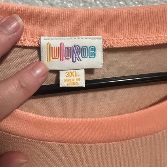 LuLaRoe Peach Lizzy shirt and sheer Long Sleeve Blouse - Picture 2 of 3